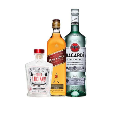 Ron Bacardi Carta blanca 980ml + Johnnie Walker Et Roja + Raicilla Duque Luciano